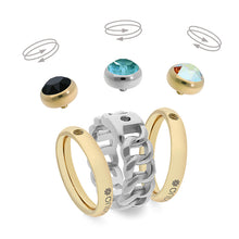 Load image into Gallery viewer, QUDO INTERCHANGEABLE SESTO TOP 10MM - CRYSTAL PINE IGNITE - GOLD PLATED