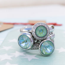 Load image into Gallery viewer, QUDO INTERCHANGEABLE TONDO DELUXE TOP 13MM - SILKY SAGE DELITE CRYSTAL - STAINLESS STEEL