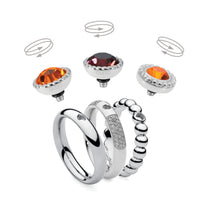 Load image into Gallery viewer, QUDO INTERCHANGEABLE GHIARE TOP 11MM - SUN CRYSTAL - STAINLESS STEEL