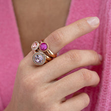 Load image into Gallery viewer, QUDO INTERCHANGEABLE TONDO DELUXE TOP 9MM - VINTAGE ROSE CRYSTAL - ROSE GOLD PLATED