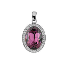 Load image into Gallery viewer, QUDO TIVOLA DELUXE AMETHYST CRYSTAL PENDANT - POLISHED S/STEEL