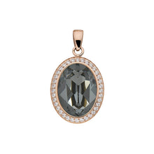 Load image into Gallery viewer, QUDO TIVOLA DELUXE SILVER NIGHT CRYSTAL PENDANT - ROSE GOLD PLATED S/STEEL