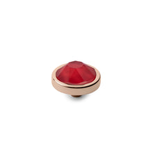 Load image into Gallery viewer, QUDO INTERCHANGEABLE CANINO TOP 9MM - ROYAL RED EUROPEAN CRYSTAL - ROSE GOLD PLATED