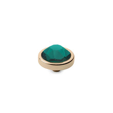 Load image into Gallery viewer, QUDO INTERCHANGEABLE CANINO TOP 9MM - EMERALD GREEN CRYSTAL - GOLD PLATED