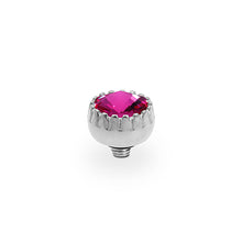 Load image into Gallery viewer, QUDO INTERCHANGEABLE LONDON TOP 8MM - FUCHSIA EUROPEAN CRYSTAL - STAINLESS STEEL