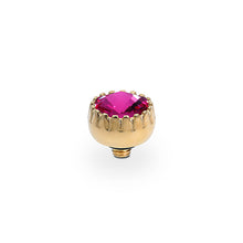 Load image into Gallery viewer, QUDO INTERCHANGEABLE LONDON TOP 8MM - FUCHSIA EUROPEAN CRYSTAL - GOLD PLATED