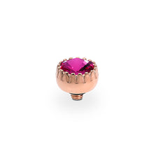 Load image into Gallery viewer, QUDO INTERCHANGEABLE LONDON TOP 8MM - FUCHSIA EUROPEAN CRYSTAL - ROSE GOLD PLATED