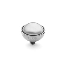 Load image into Gallery viewer, QUDO INTERCHANGEABLE BOTTONE TOP 11.5MM - WHITE EUROPEAN CRYSTAL PEARL - STAINLESS STEEL