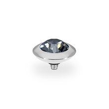 Load image into Gallery viewer, QUDO INTERCHANGEABLE TONDO TOP 13MM - SILVER NIGHT EUROPEAN CRYSTAL - STAINLESS STEEL