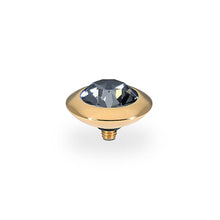 Load image into Gallery viewer, QUDO INTERCHANGEABLE TONDO TOP 13MM - SILVER NIGHT EUROPEAN CRYSTAL - GOLD PLATED