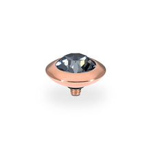 Load image into Gallery viewer, QUDO INTERCHANGEABLE TONDO TOP 13MM - SILVER NIGHT EUROPEAN CRYSTAL - ROSE GOLD PLATED