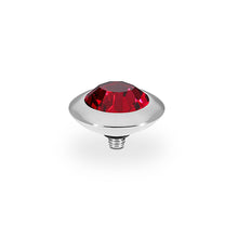 Load image into Gallery viewer, QUDO INTERCHANGEABLE TONDO TOP 13MM - RUBY EUROPEAN CRYSTAL - STAINLESS STEEL
