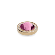 Load image into Gallery viewer, QUDO INTERCHANGEABLE CANINO DELUXE TOP 10.5MM - LIGHT ROSE EUROPEAN CRYSTAL - GOLD PLATED