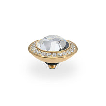 Load image into Gallery viewer, QUDO INTERCHANGEABLE TONDO DELUXE TOP 13MM - EUROPEAN CRYSTAL - GOLD PLATED