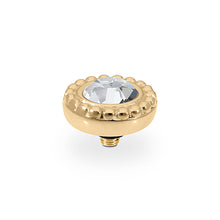 Load image into Gallery viewer, QUDO INTERCHANGEABLE GHIARE TOP 11MM - CRYSTAL - GOLD PLATED