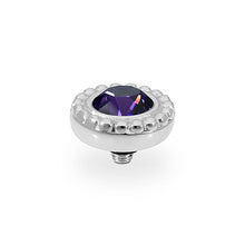Load image into Gallery viewer, QUDO INTERCHANGEABLE GHIARE TOP 11MM - PURPLE VELVET CRYSTAL - STAINLESS STEEL