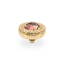 Load image into Gallery viewer, QUDO INTERCHANGEABLE GHIARE TOP 11MM - BLUSH ROSE CRYSTAL - GOLD PLATED