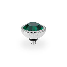 Load image into Gallery viewer, QUDO INTERCHANGEABLE BOCCONI TOP 11MM - EMERALD CRYSTAL - STAINLESS STEEL