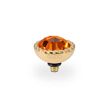 Load image into Gallery viewer, QUDO INTERCHANGEABLE BOCCONI TOP 11MM - SUN CRYSTAL - GOLD PLATED
