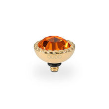 Load image into Gallery viewer, QUDO INTERCHANGEABLE BOCCONI TOP 11MM - SUN CRYSTAL - GOLD PLATED