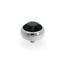 Load image into Gallery viewer, QUDO INTERCHANGEABLE SESTO TOP 10MM - JET BLACK EUROPEAN CRYSTAL - STAINLESS STEEL