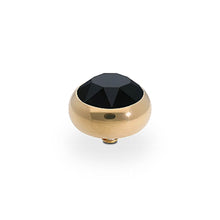Load image into Gallery viewer, QUDO INTERCHANGEABLE SESTO TOP 10MM - JET BLACK EUROPEAN CRYSTAL - GOLD PLATED