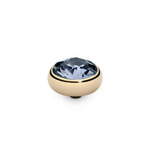 Load image into Gallery viewer, QUDO INTERCHANGEABLE SESTO TOP 10MM - LIGHT SAPPHIRE EUROPEAN CRYSTAL - GOLD PLATED