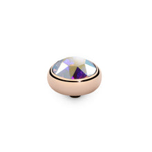 Load image into Gallery viewer, QUDO INTERCHANGEABLE SESTO TOP 10MM - AURORA BOREALE EUROPEAN CRYSTAL - ROSE GOLD PLATED
