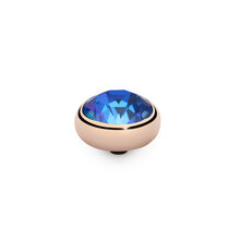 Load image into Gallery viewer, QUDO INTERCHANGEABLE SESTO TOP 10MM - ROYAL BLUE DELITE EUROPEAN CRYSTAL - ROSE GOLD PLATED