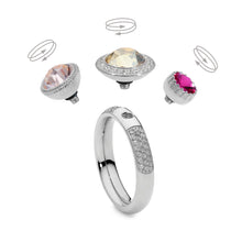 Load image into Gallery viewer, QUDO INTERCHANGEABLE LONDON TOP 8MM - FUCHSIA EUROPEAN CRYSTAL - GOLD PLATED