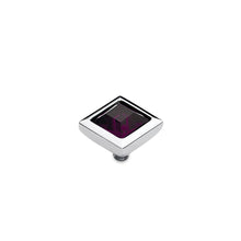 Load image into Gallery viewer, QUDO INTERCHANGEABLE QUADRA TOP 9MM - AMETHYST EUROPEAN CRYSTAL - STAINLESS STEEL
