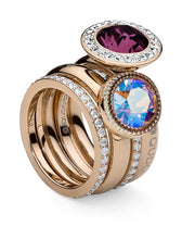 Load image into Gallery viewer, QUDO INTERCHANGEABLE TONDO DELUXE TOP 13MM - AMETHYST CRYSTAL - ROSE GOLD PLATED