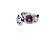 Load image into Gallery viewer, QUDO INTERCHANGEABLE TONDO DELUXE TOP 13MM - AMETHYST CRYSTAL - GOLD PLATED