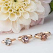 Load image into Gallery viewer, QUDO INTERCHANGEABLE GHIARE TOP 11MM - BLUSH ROSE CRYSTAL - ROSE GOLD PLATED
