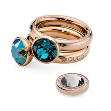 Load image into Gallery viewer, QUDO INTERCHANGEABLE CANINO DELUXE TOP 10.5MM - EUROPEAN CRYSTAL- ROSE GOLD PLATED