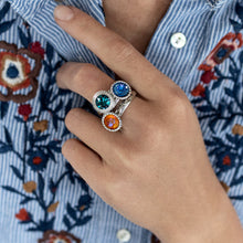 Load image into Gallery viewer, QUDO INTERCHANGEABLE BOCCONI TOP 11MM - SUN CRYSTAL - GOLD PLATED