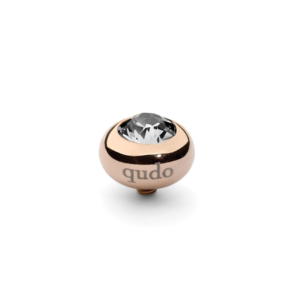 QUDO INTERCHANGEABLE TONDO TOP 10MM - EUROPEAN CRYSTAL - ROSE GOLD PLATED
