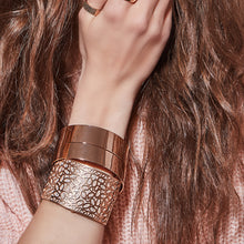 Load image into Gallery viewer, QUDO MY BANGLES - PEBBLE WIDE - ROSE GOLD