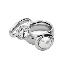 Load image into Gallery viewer, QUDO INTERCHANGEABLE TONDO DELUXE TOP 13MM - EUROPEAN CRYSTAL - STAINLESS STEEL