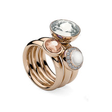 Load image into Gallery viewer, QUDO INTERCHANGEABLE CANINO TOP 9MM - SILK EUROPEAN CRYSTAL - ROSE GOLD PLATED