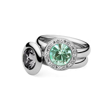 Load image into Gallery viewer, QUDO INTERCHANGEABLE TONDO TOP 13MM - SILVER NIGHT EUROPEAN CRYSTAL - ROSE GOLD PLATED