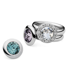 Load image into Gallery viewer, QUDO INTERCHANGEABLE TONDO DELUXE TOP 13MM - EUROPEAN CRYSTAL - STAINLESS STEEL