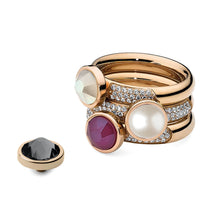 Load image into Gallery viewer, QUDO INTERCHANGEABLE CANINO TOP 9MM - AMETHYST EUROPEAN CRYSTAL- ROSE GOLD PLATED