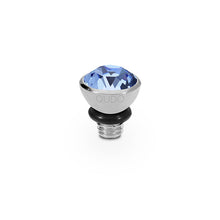 Load image into Gallery viewer, QUDO INTERCHANGEABLE BOTTONE TOP 5MM - LT SAPPHIRE CRYSTAL - STAINLESS STEEL
