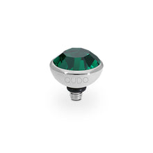 Load image into Gallery viewer, QUDO INTERCHANGEABLE BOTTONE TOP 10MM - EMERALD CRYSTAL - STAINLESS STEEL
