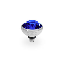 Load image into Gallery viewer, QUDO INTERCHANGEABLE BOTTONE TOP 10MM - DK SAPPHIRE CRYSTAL - STAINLESS STEEL
