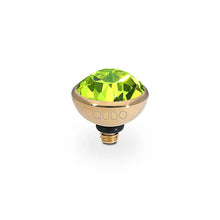 Load image into Gallery viewer, QUDO INTERCHANGEABLE BOTTONE TOP 10MM - CITRUS CRYSTAL - GOLD PLATED
