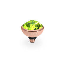 Load image into Gallery viewer, QUDO INTERCHANGEABLE BOTTONE TOP 10MM - CITRUS CRYSTAL - ROSE GOLD PLATED
