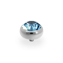 Load image into Gallery viewer, QUDO INTERCHANGEABLE SESTO TOP 10MM - MONTANA CRYSTAL - STAINLESS STEEL
