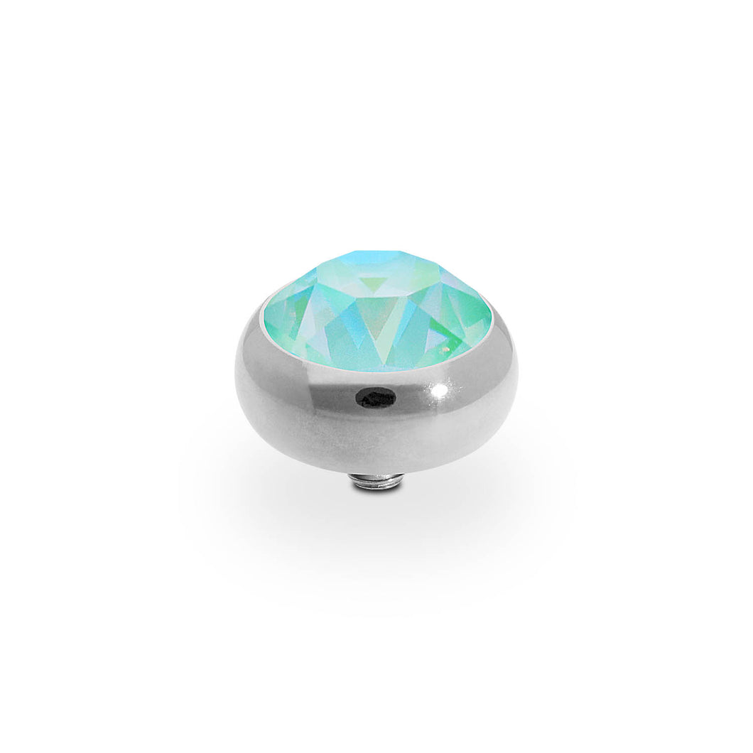 QUDO INTERCHANGEABLE SESTO TOP 10MM - SILKY SAGE DELITE CRYSTAL - STAINLESS STEEL